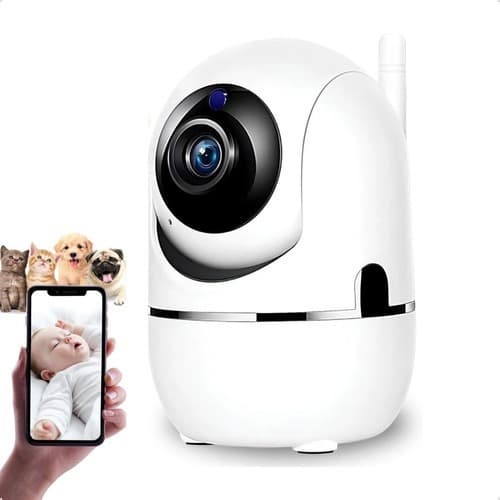Babá Eletrônica Câmera Wifi 1080P sensor de movimento Visão Noturna 360ºc Bivolt com suporte parede