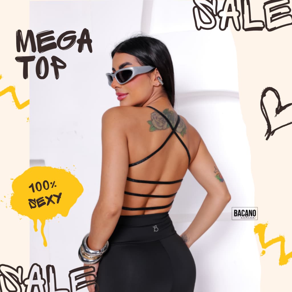 Top casual femenina com tiras nas costas/ top costas abertas/ top com alças cruzadas