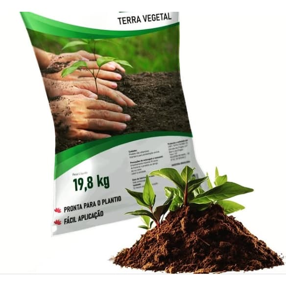 Terra Vegetal Adubada 19,8 Kg  Envio Imediato P/ Hortas E Jardins Mercshop