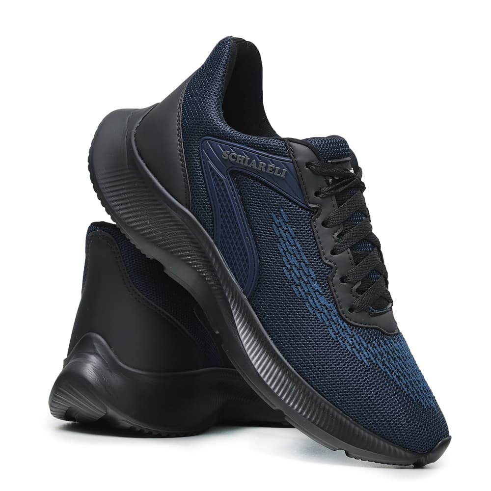 Tênis Esportivo Preto Com Preto Masculino Com Cadarço Caminhada Confortável Leve Academia Lançamento - 595