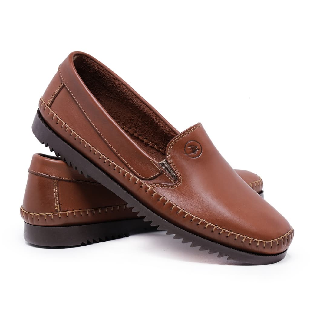 Mocassim Masculino Dockside Pinhão Conforto Drive Couro Legítimo Solado Borracha - 2020