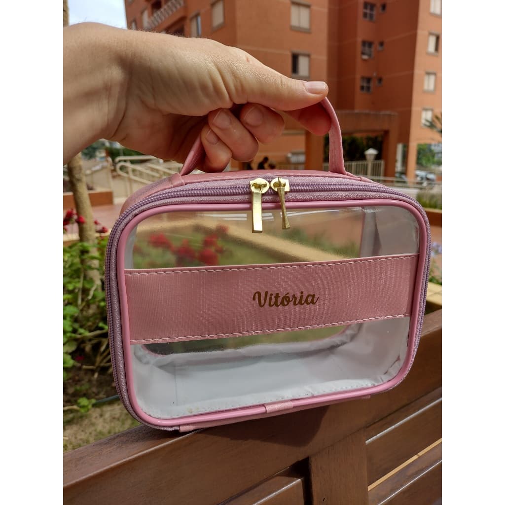 Necessaire Organizador Personalizado PP, P, M ou G com alça e com visor plástico