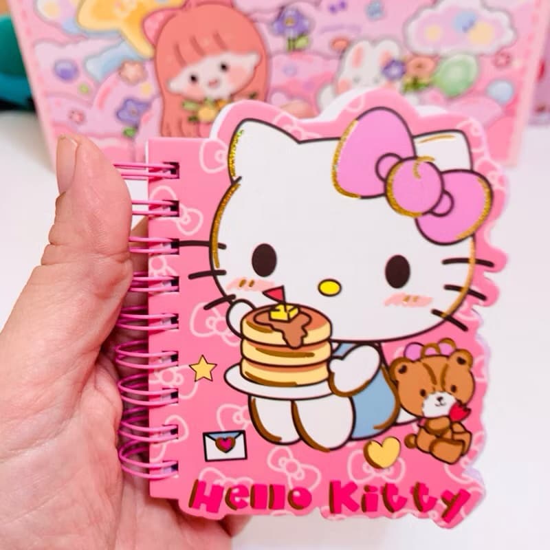 Caderneta Capa Dura Pautada Espiral Hello Kitty Sanrio