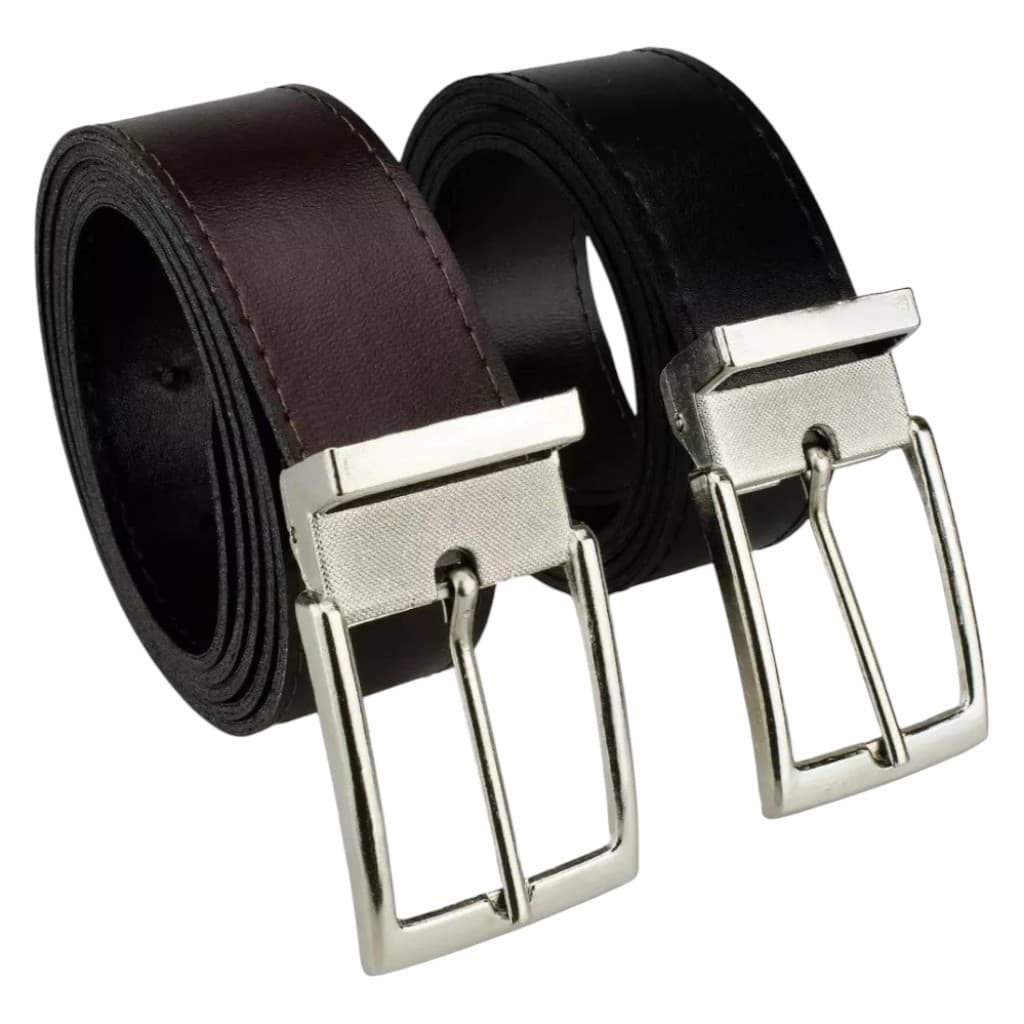 Kit Cinto Social Masculino Sintético Dupla Face Adulto Infantil Plus Size Alta Qualidade