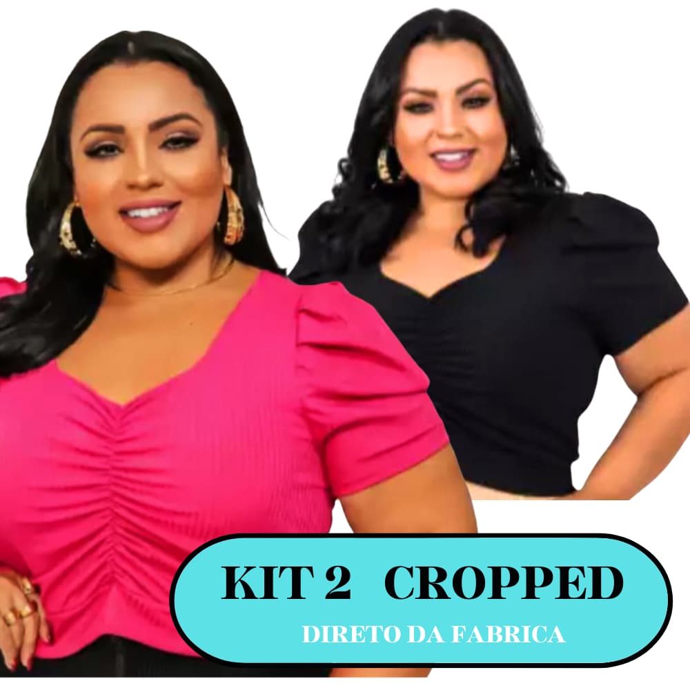 Kit 2 Cropped Princesa Plus Size Reforçado xxg 48/52