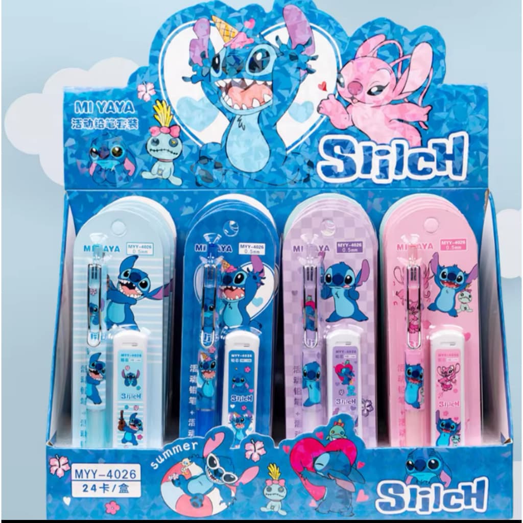 Lapiseira Stitch 0.5mm + grafite fofa material escolar- Unidade