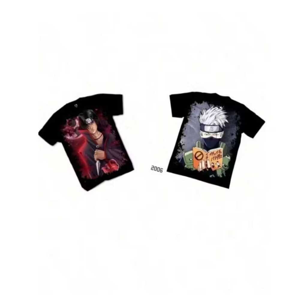 kit 2 Camiseta Infantil Desenho Naruto  Itachi Kakachi Tecido Algodão