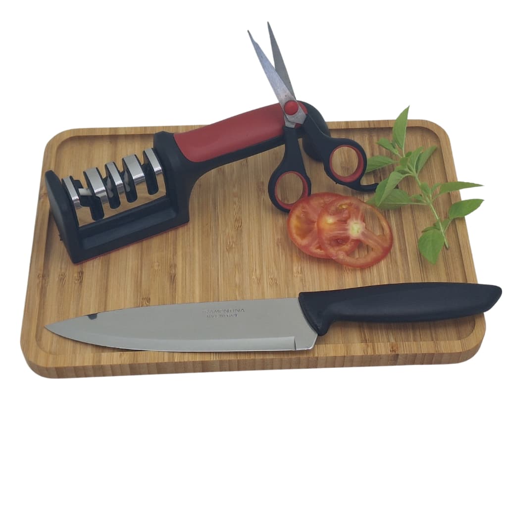 Afiador Amolador Facas e Tesouras 4 Em 1 Cozinha Prime Profissional