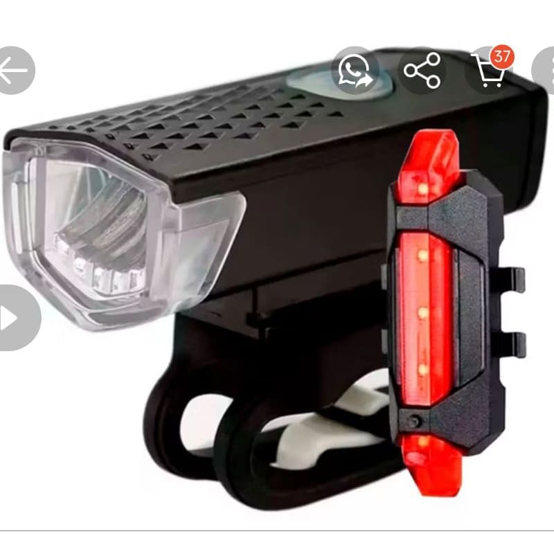 Kit Lanterna e Farol Bicicleta Bike Luz Ultra Led a Prova D'Água