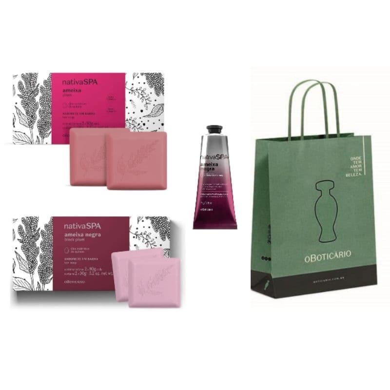 Presente dia dos namorados Nativa SPA Ameixa e Ameixa Negra: Creme de Mãos 75g,Sabonetes em Barra - Boticário
