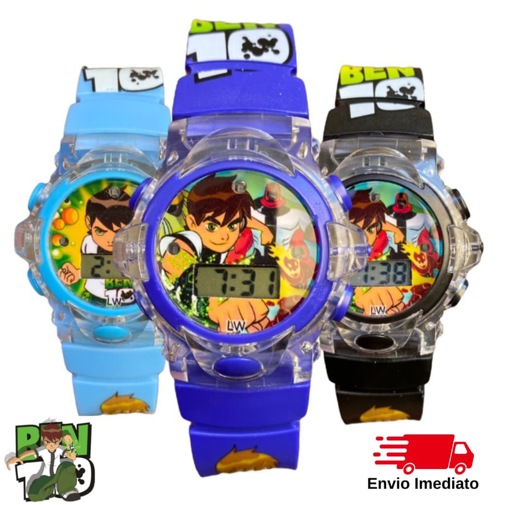 Relógio Infantil Ben 10 menino menina musical com led colorido divertido