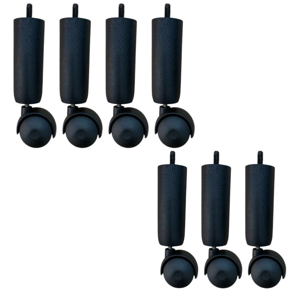 Pé Para Cama Box Com 7 Unidades De Rodinhas 15cm