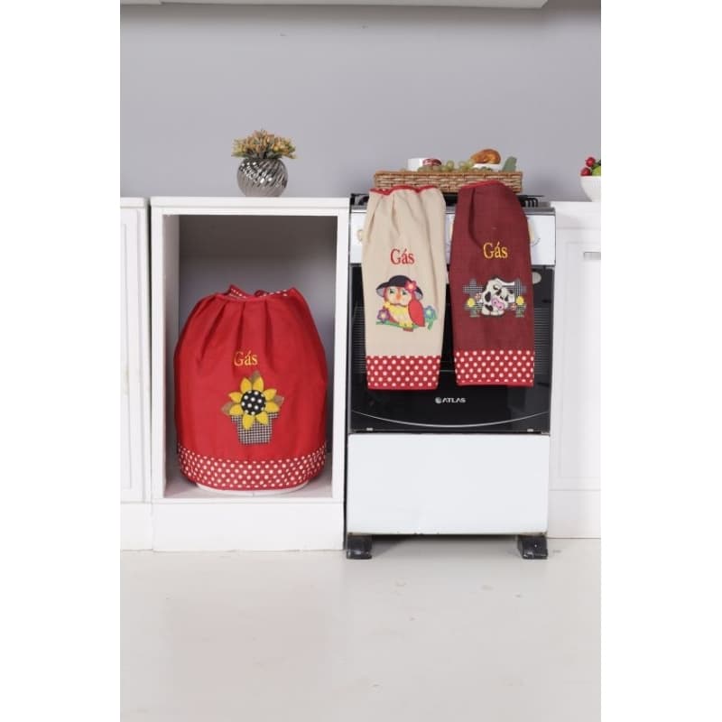 Capa de Botijão de gás bordado Ebenézer varias cores e bordados(envio aleatorio)