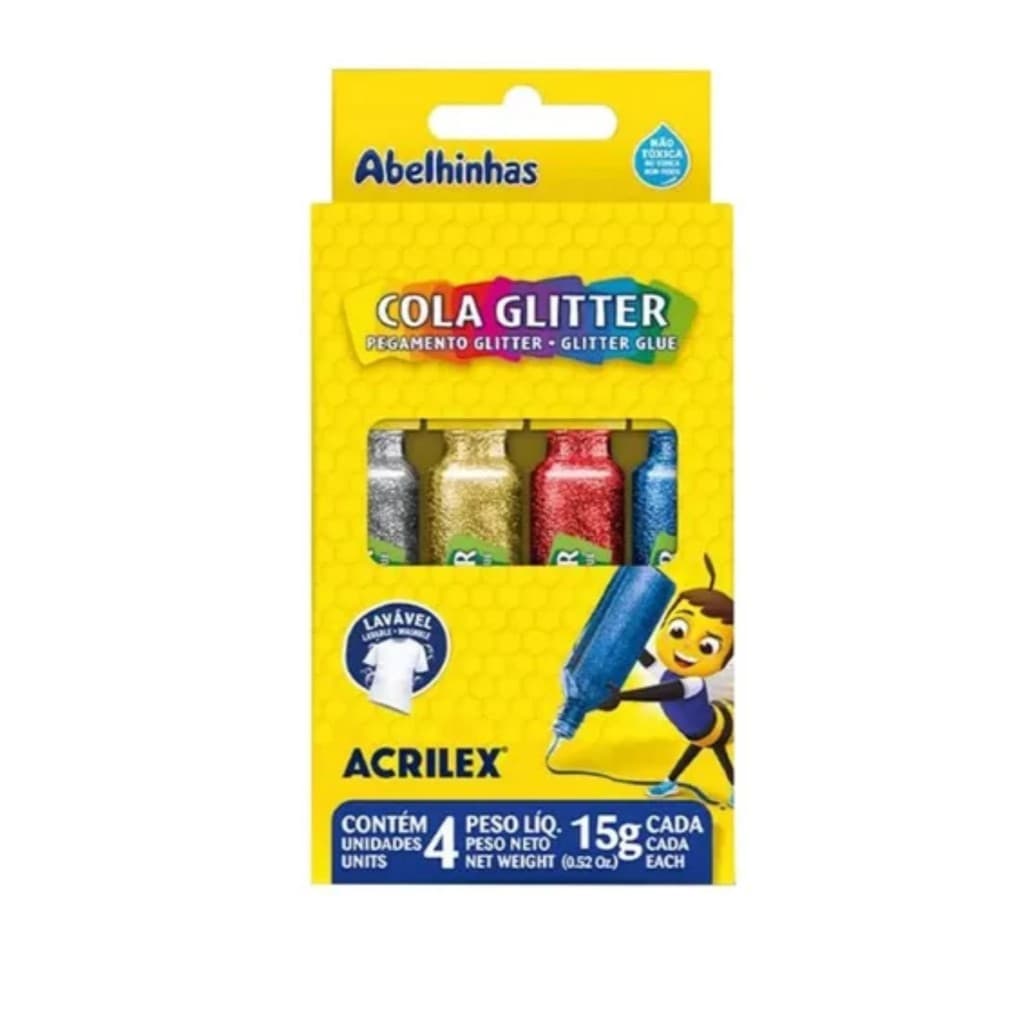 Cola Com Glitter C/04 Cores 15g Acrilex