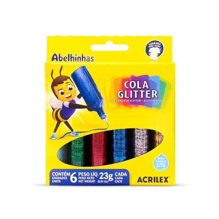 Cola Com Glitter C/06 Cores 23g Acrilex