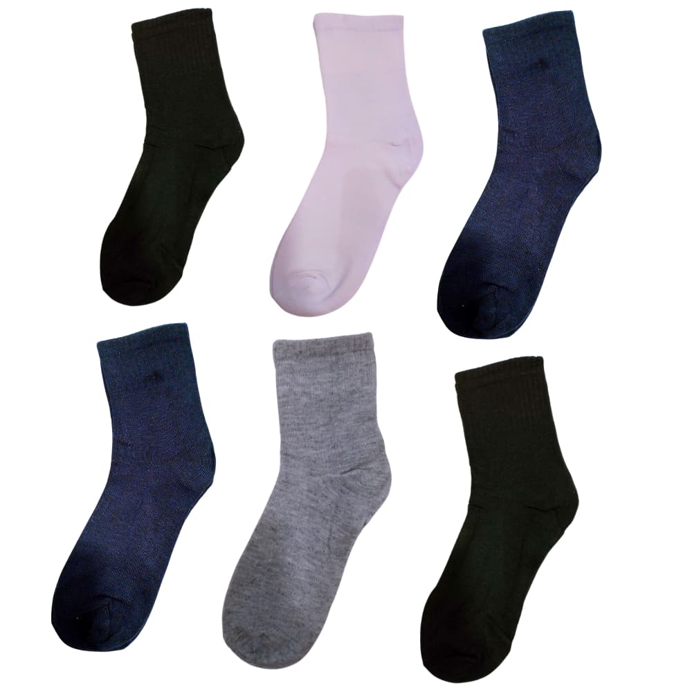 Kit 6 Pares de Meia Esportivo Cano Longo Adulto Básica Masculino