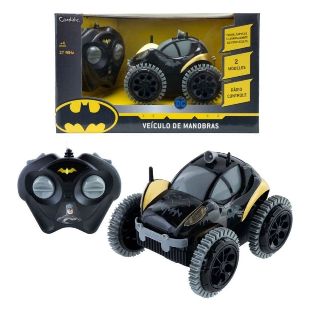 Veículo Controle Remoto De Manobras Do Batman 3 Funções Cor Preto Personagem