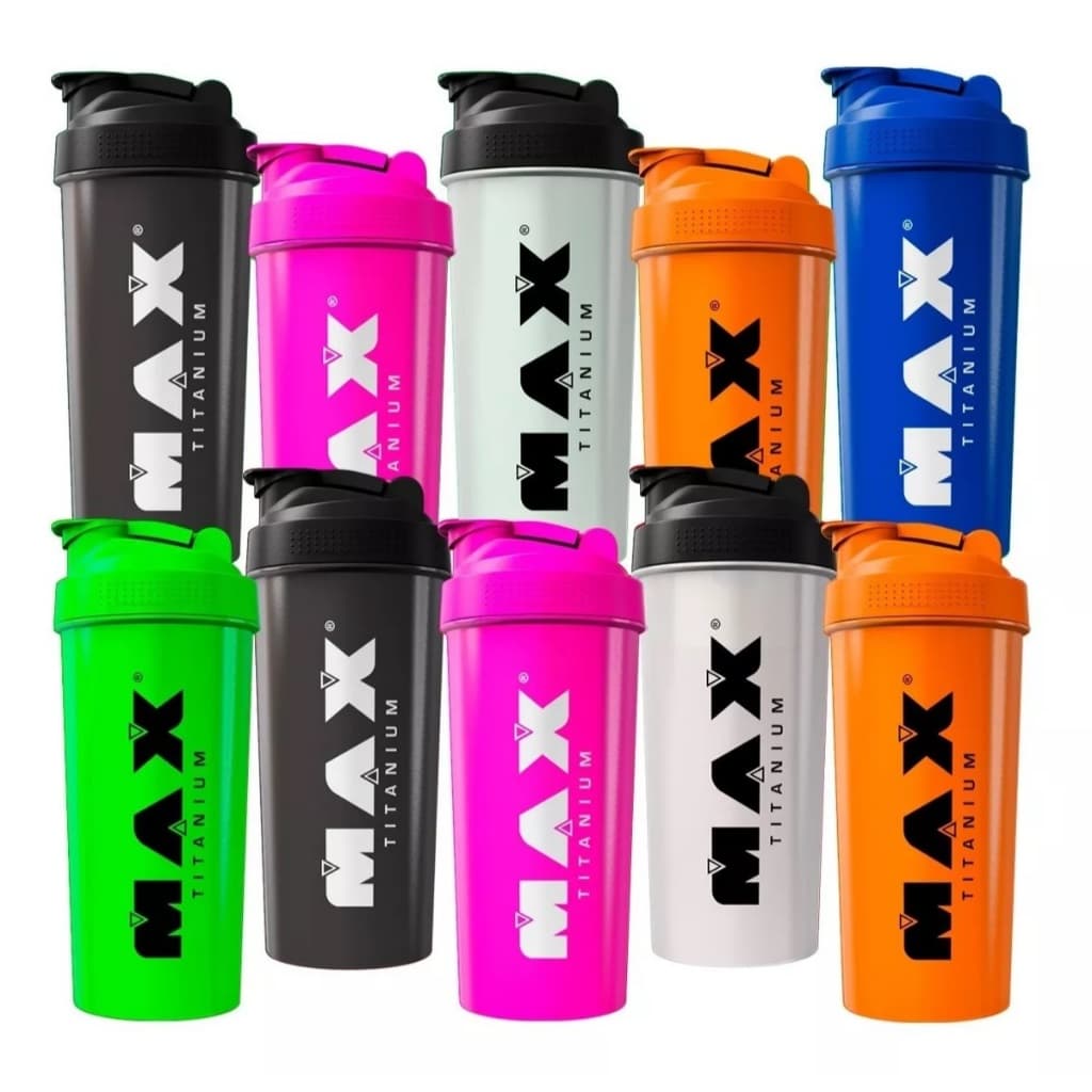 Coqueteleira Academia Garrafa Squeeze 600ml Shaker - Max Titanium