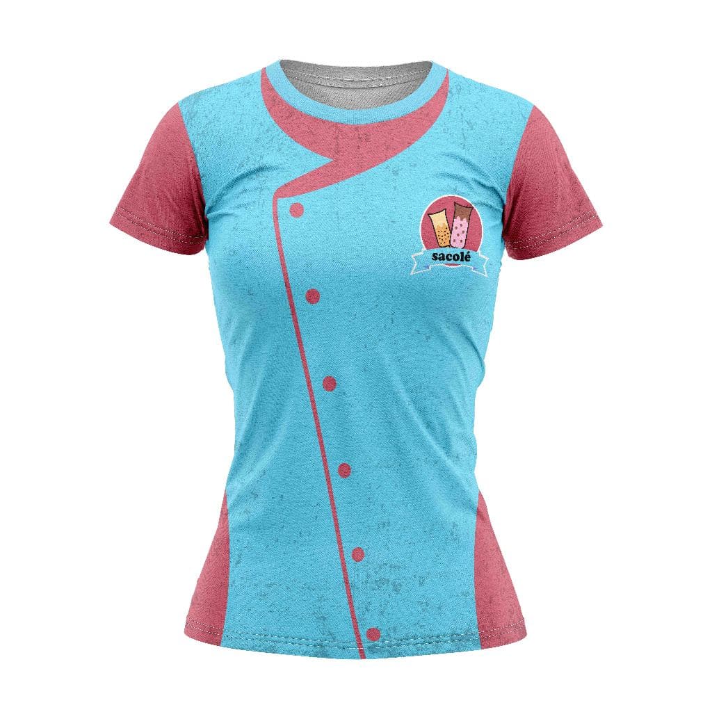 Camisa PROFISSÃO SACOLÉ T-Shirt Blusa Malha Casual Feminina Camiseta uniforme SACOLÉ
