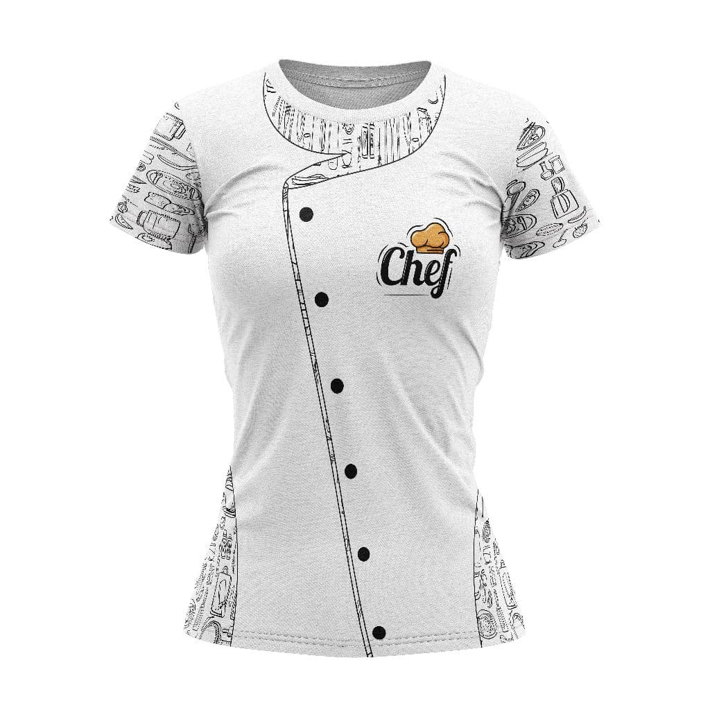 CHEF COZINHA T-Shirt Blusa Malha Casual Feminina Camisa PROFISSÃO CHEF DE COZINHA COZINHEIRA