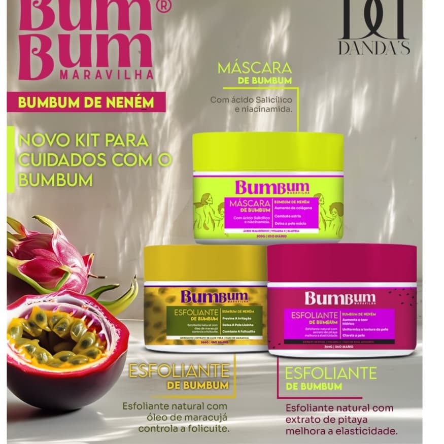 KIT BUMBUM MARAVILHA C/3uni 1 hidratante + 2 mascara esfoliante 300g cada