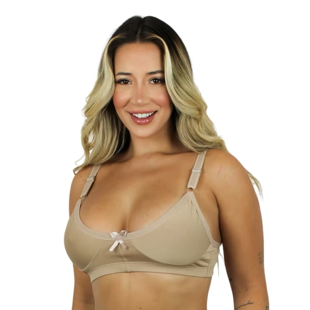 Kit 5 Sutia Sem Bojo Reforçado Duplo Alça Larga Microfibra Lycra Sustentação Soutien Plus Size