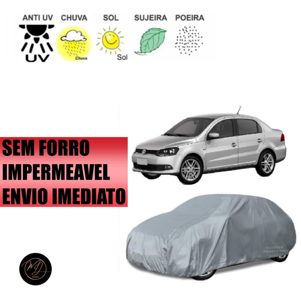 Capa de Cobrir Carro VOYAGE M SEM FORRO- Impermeável e Proteção Completa contra Sol, Chuva e Poeira