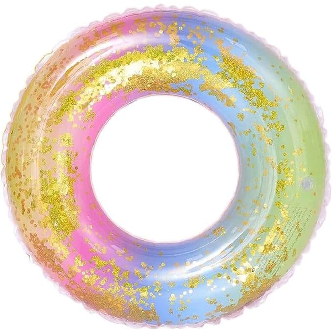 Boia Colorida Inflável Com Glitter Para Piscina Praia Verão 90cm