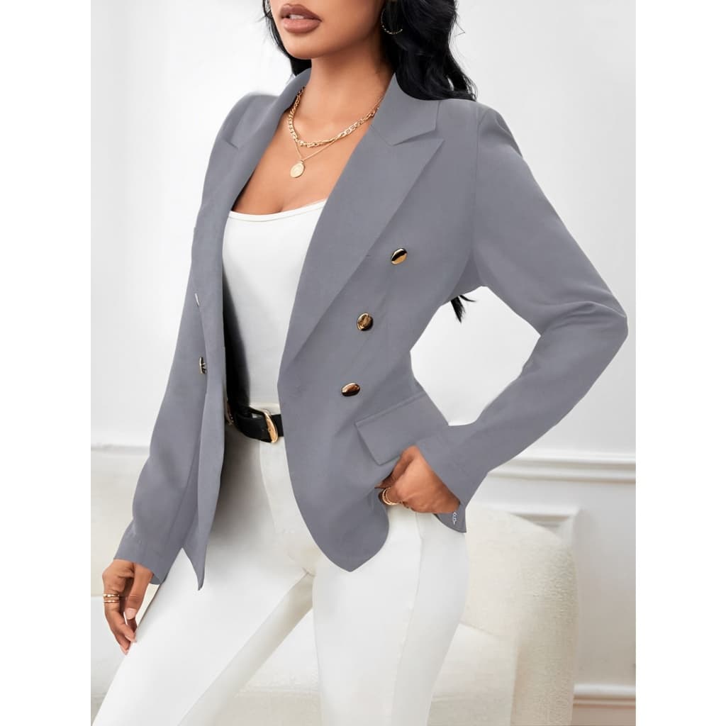 Blazer Feminino Alfaiataria Casaco Social Com Botões Terno Feminino.