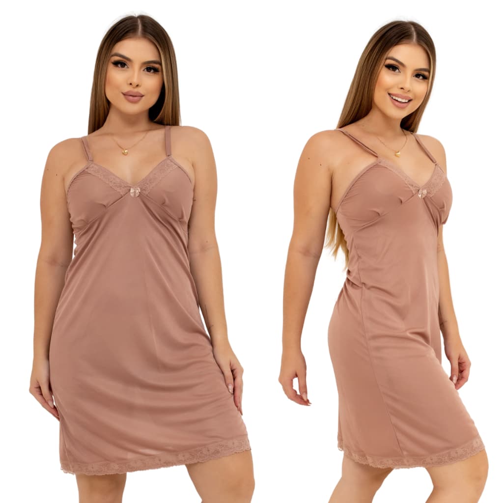 Kit 2 Combinações Camisola Vestido Segunda Pele