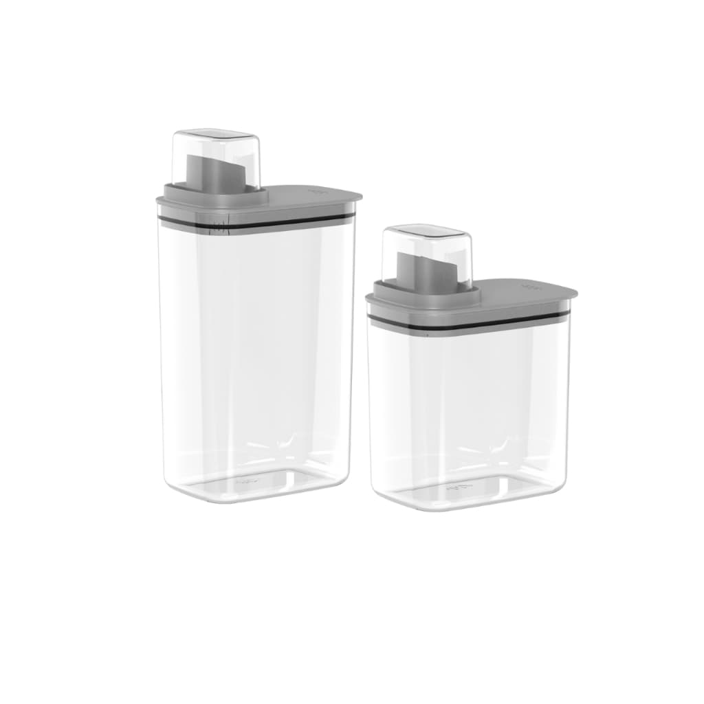 Kit Dispenser Organizador Lavanderia 2,3L + 1,5L Sabão em Pó Líquido OU