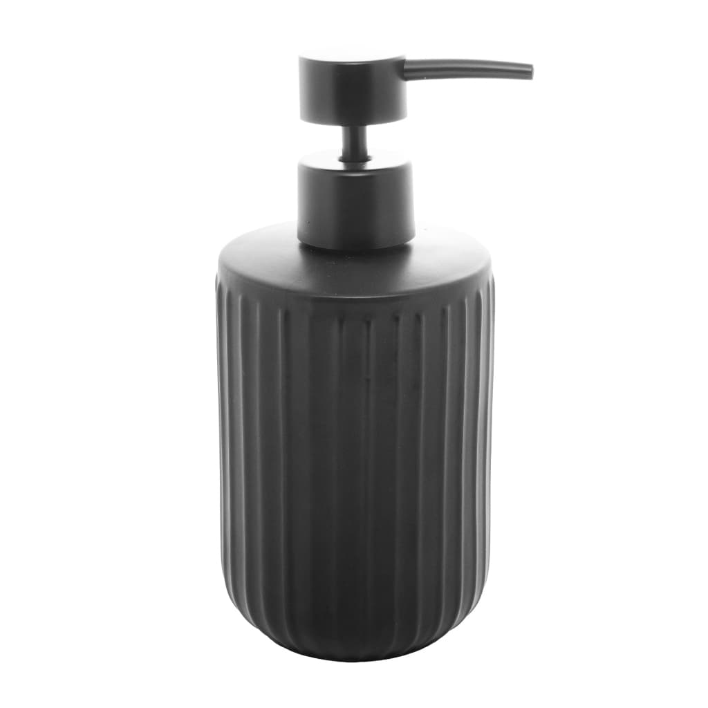 Porta Sabonete Líquido de Cerâmica Granilite Clean Preto 430ml - Lyor