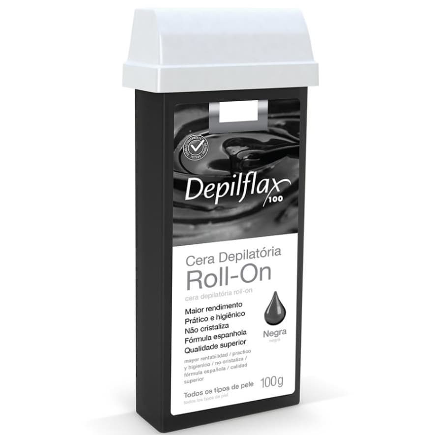 Cera Depilatória Refil Roll On Negra Braço Pernas Costas Peito Abdômen Alta Aderência Qualidade 100g