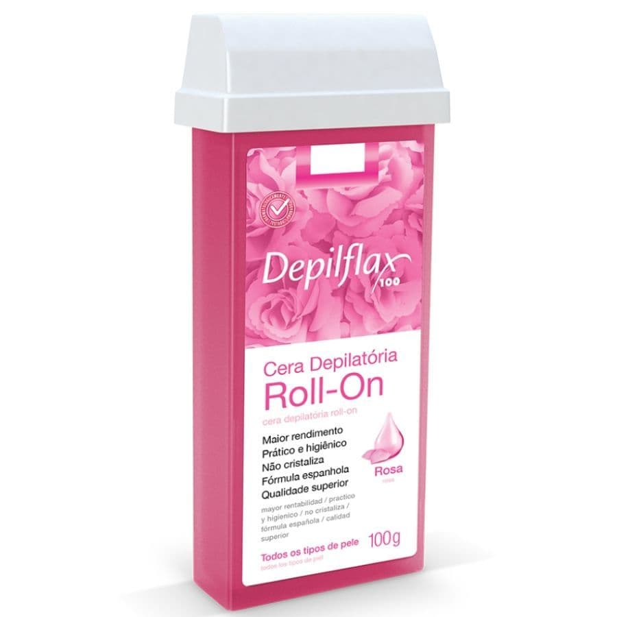 Cera Depilatória Refil Roll On Rosa Braço Pernas Costas Peito Abdômen Alta Aderência Qualidade 100g