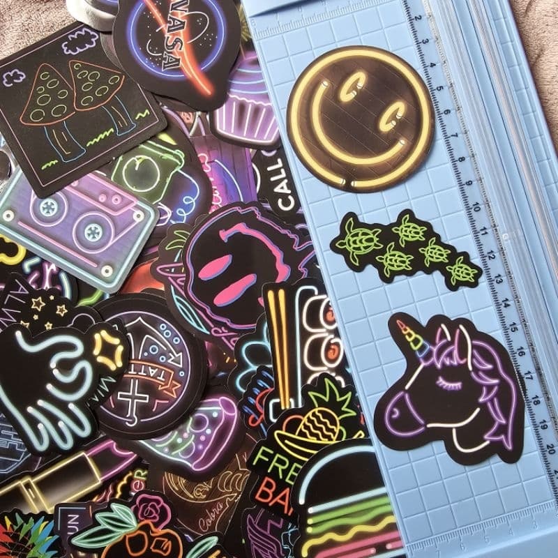 Pack adesivo a prova d'água Neon Fake 5|10 unidades scrapbook decoração