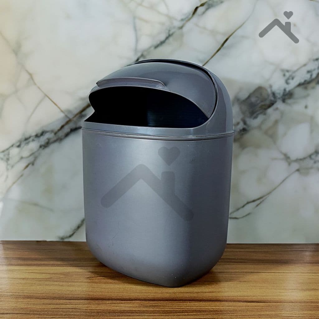 Lixeira de Pia 3,7L Tampa Retrátil Flip Top para Escritório Banheiro Cozinha de Plástico Resistente