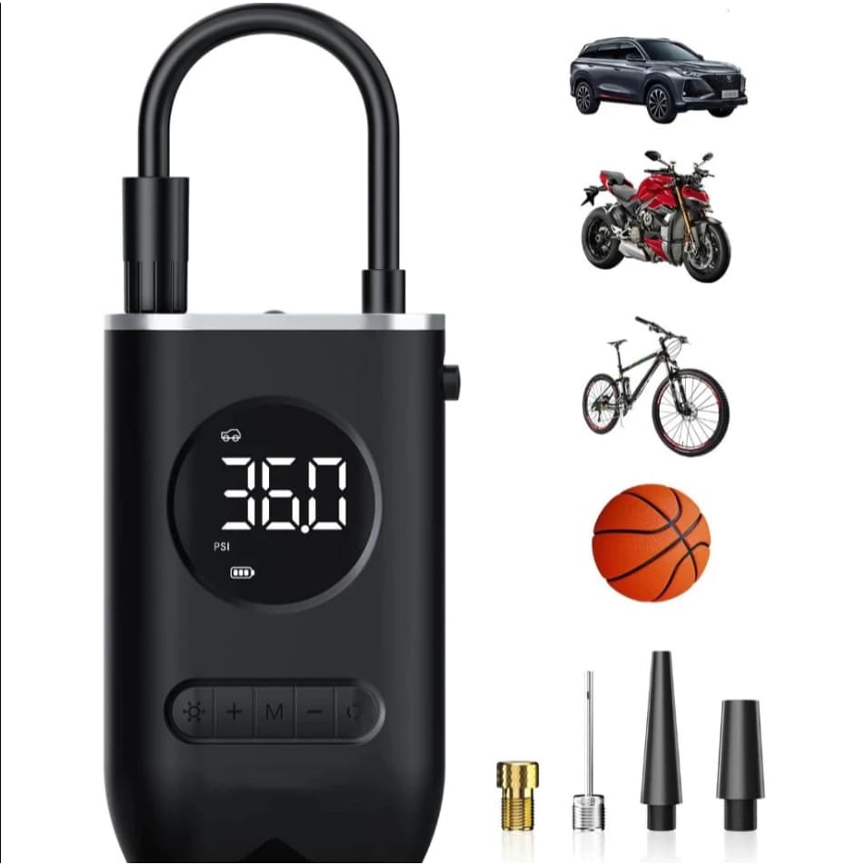 Mini Compressor de Ar Portatil Recarregavél Digital USB Calibrador Pneu