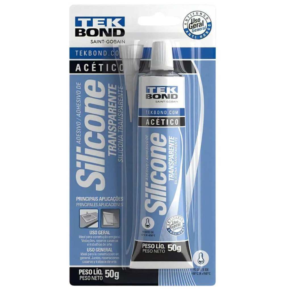 Cola Silicone Banheiro Antifungo Tek Bond 50g Transparente