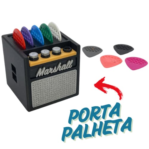 Porta palhetas de guitarra e violão AMP Marshall