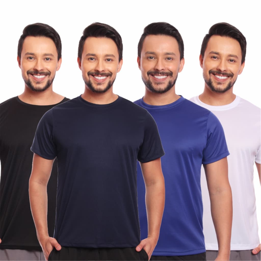 Kit 4 Camisa Térmica Masculina Manga Curta Proteção Uv Dry Fit Treino Academia