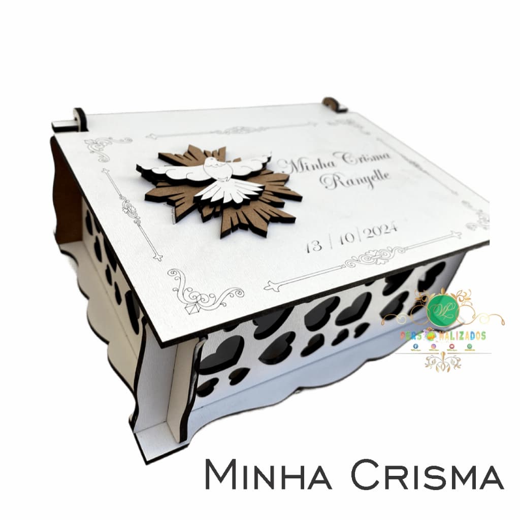 Lembrancinha Caixa Minha Crisma ou Batizado - Personalizavel - caixa mdf