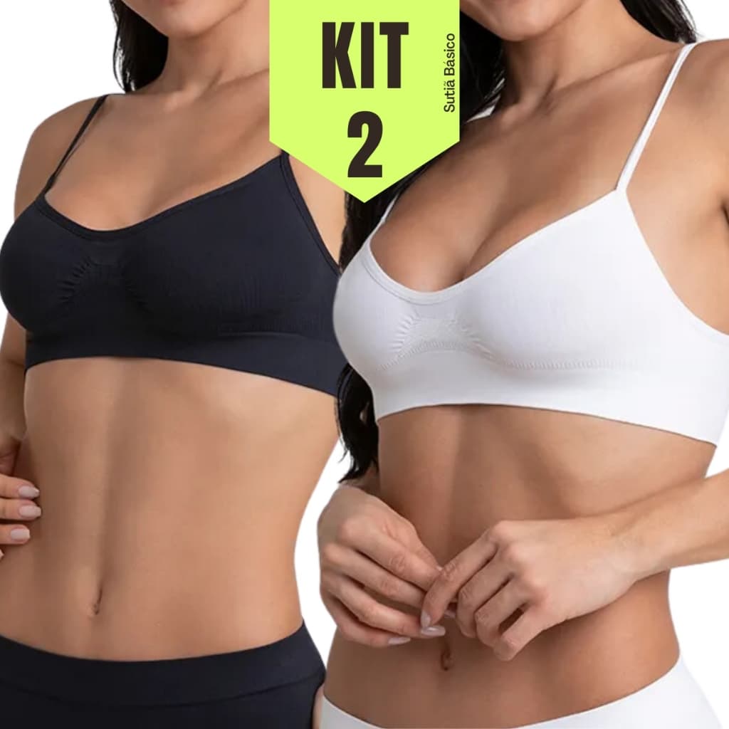 Kit 2 Peças: Soutien Feminino Básico Ideal Para o Dia a Dia