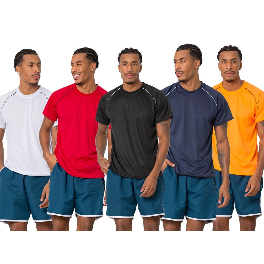 KIT COM 5 CAMISETA MASCULINA LISA DRYFIT LEVE E RESPIRAVEL PARA TREINO CORRIDA ESPORTE ACADEMIA