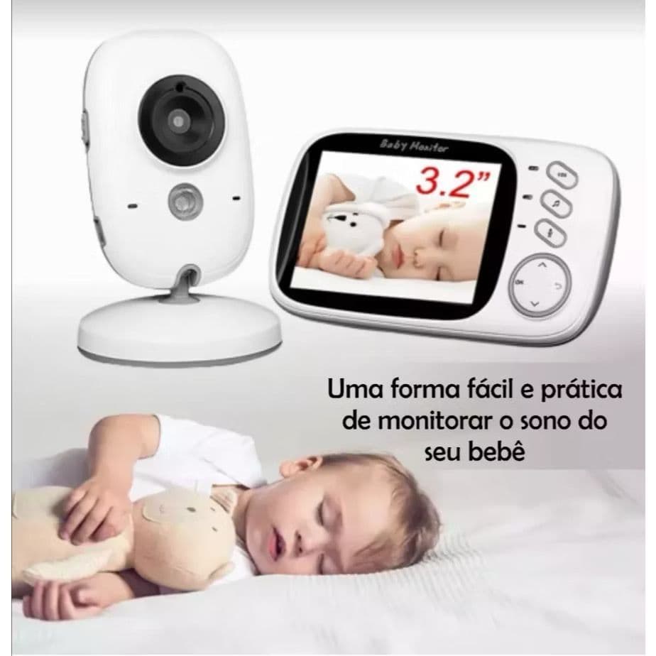 Nova - Babá Eletrônica Com Monitor De Visão Noturna Câmera c/Sensor De Temperatura De Áudio