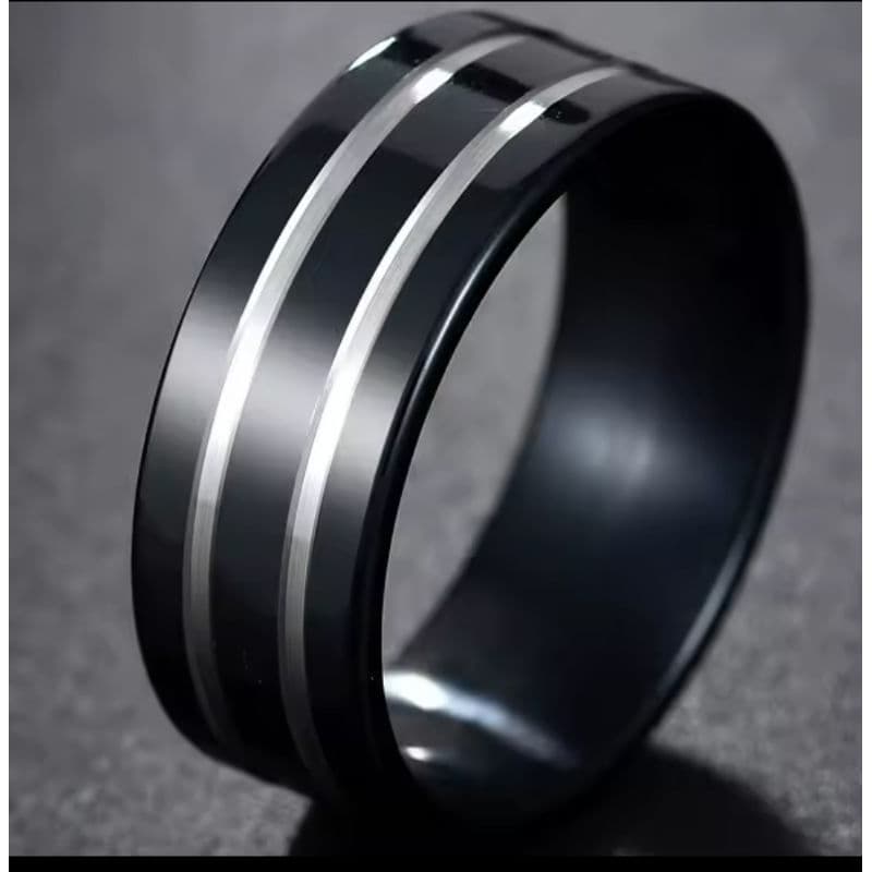 Anéis/Aliança Tungstênio 8mm Banhado Ródio e Prata 925