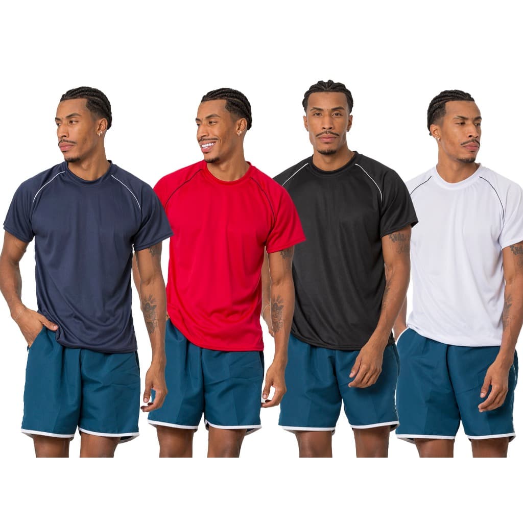 KIT COM 4 CAMISETA MASCULINA LISA DRYFIT PARA TREINO CORRIDA FUTEBOL ESPORTE LEVE E RESPIRAVEL