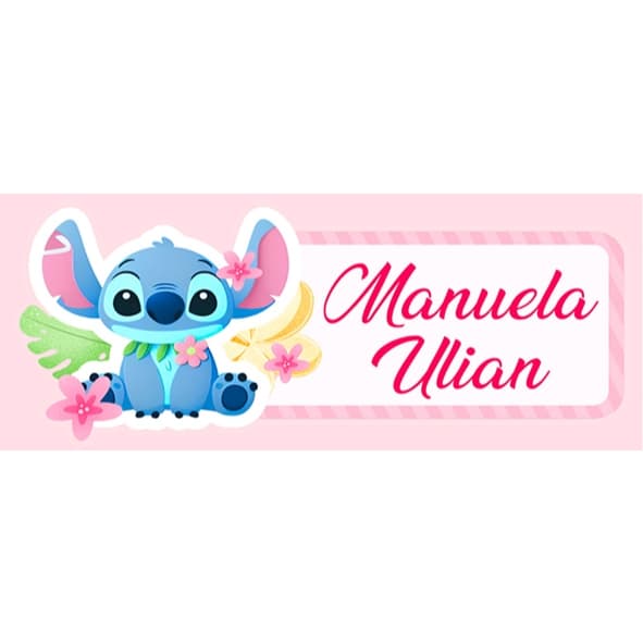 Etiqueta Escolar/ 100 Unidades/Tamanho pequeno/Personalizado/Tag para Mochila/Volta As Aulas/Stitch