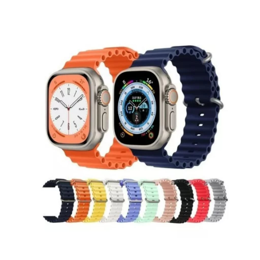 Pulseira Ocean Silicone Para Apple Watch Ultra 49mm 45mm 44mm 42mm