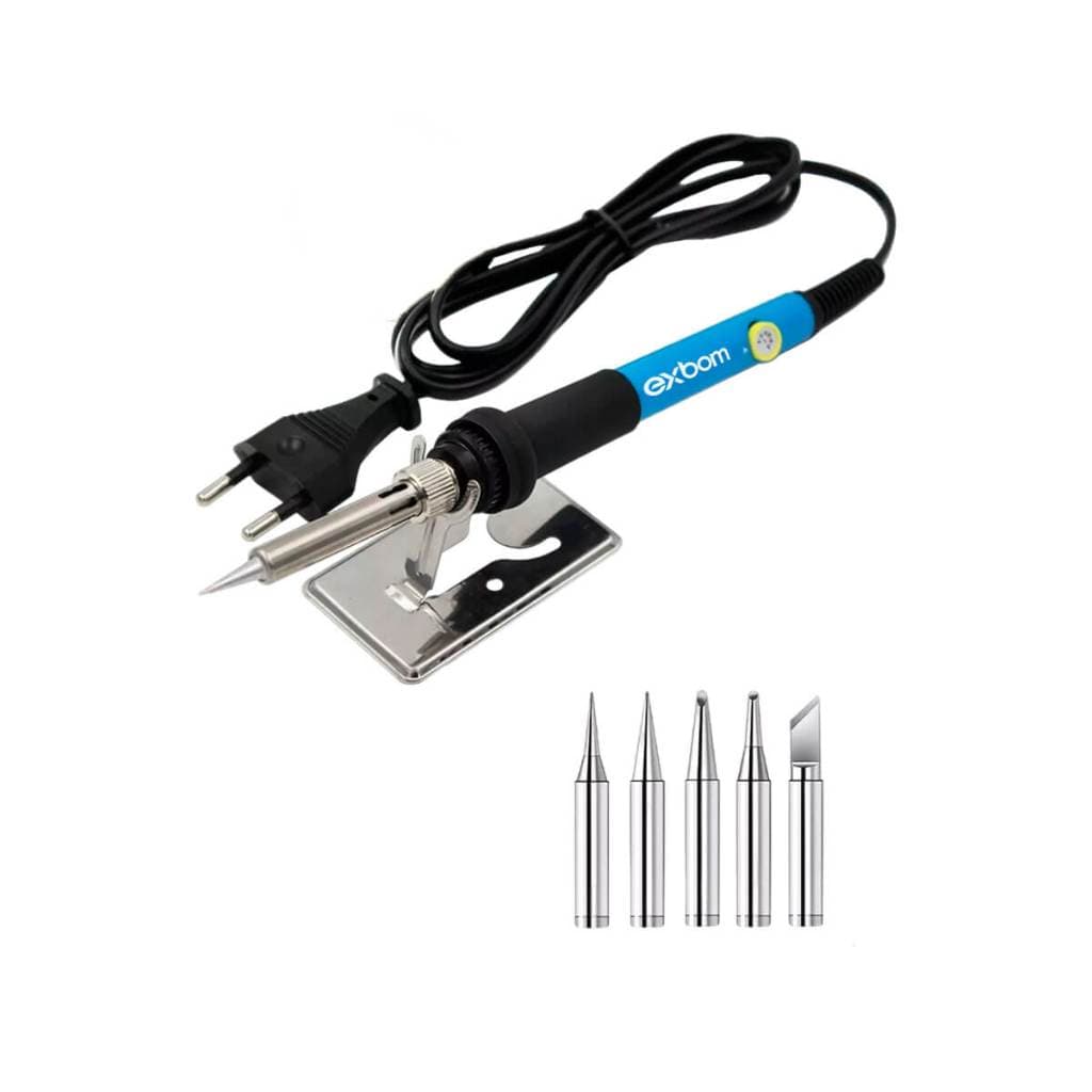 Ferro De Solda 127v e 220v Exbom Ajustável 15 A 60w + Ponteiras