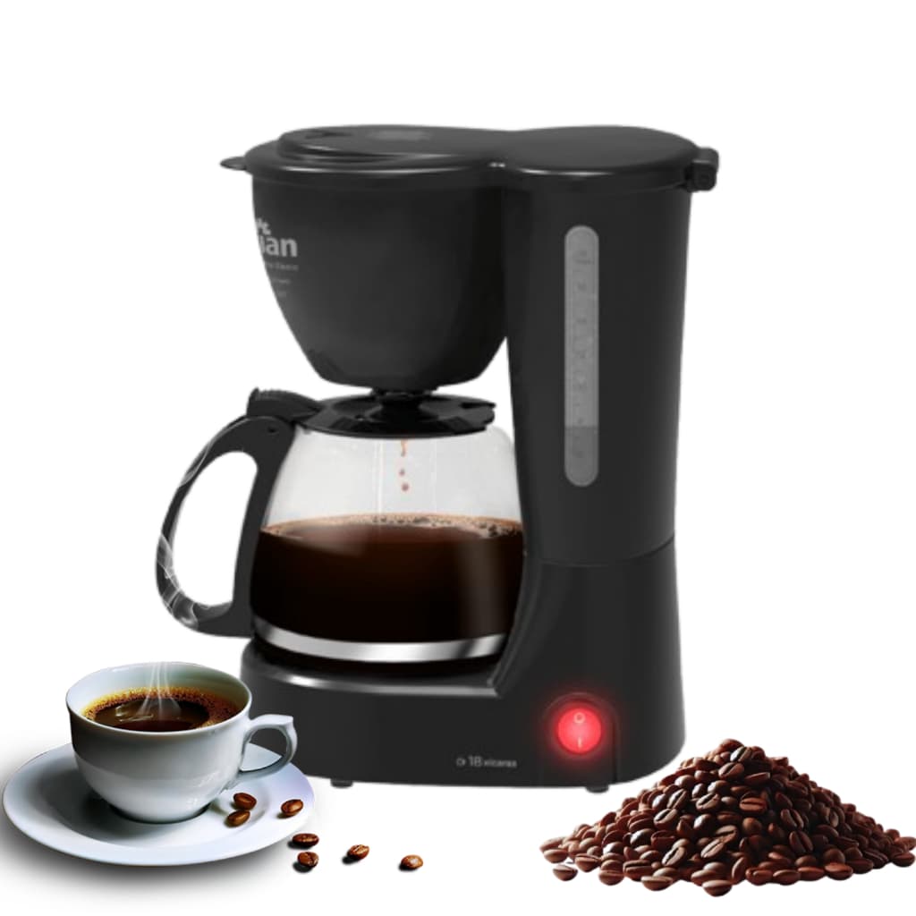Cafeteira Elétrica 650W com Jarra de Vidro Temperado - Compacta e Prática 127V - 18 Xícaras